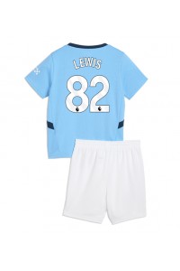 Fotbalové Dres Manchester City Rico Lewis #82 Dětské Domácí Oblečení 2024-25 Krátký Rukáv (+ trenýrky)